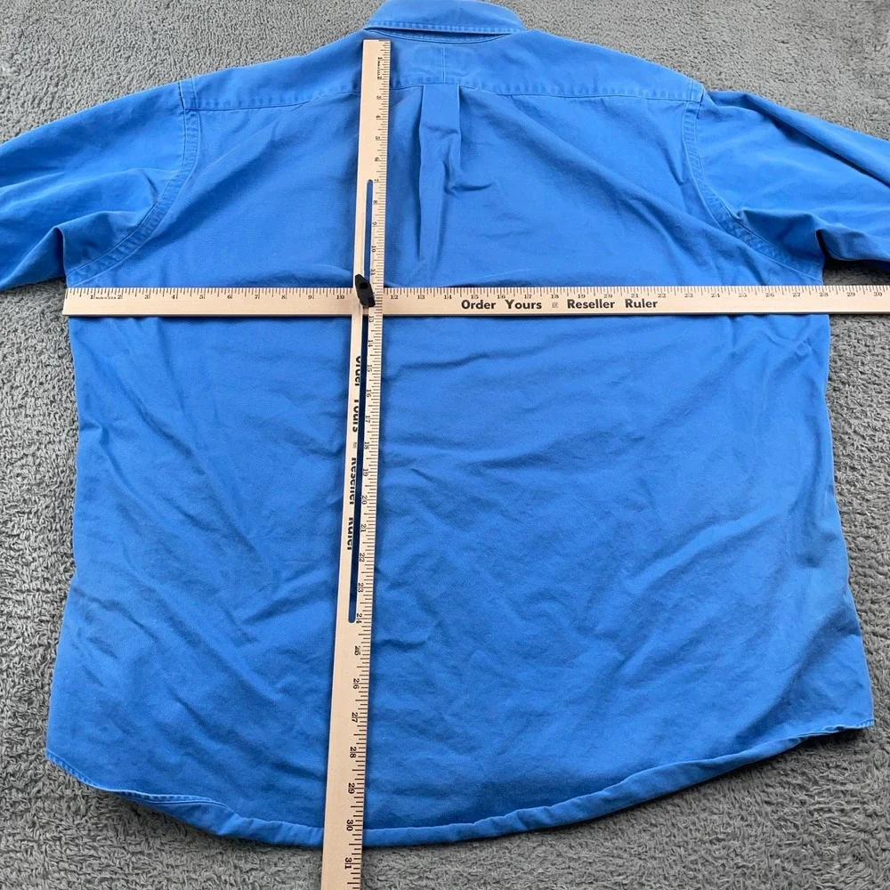 VTG Polo Ralph Lauren Shirt Mens XL Blue Blake Heavy Twill Button Down Pony - Picture 6 of 13